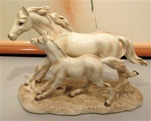 PAIR ECHT ALTMAN PROCELAIN GALLOPING HORSES - ONE PAIR 8